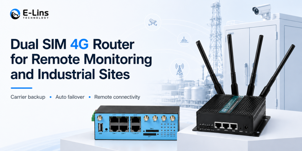 Dual SIM 4G router for remote monitoring and industrial sites with E-Lins industrial cellular routers