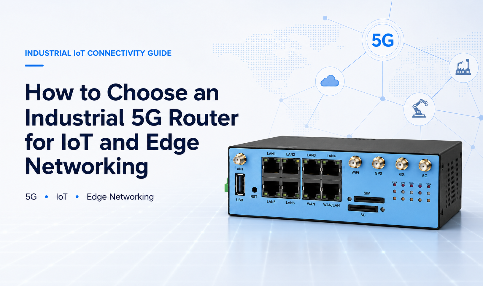 Industrial 5G router for IoT and edge networking