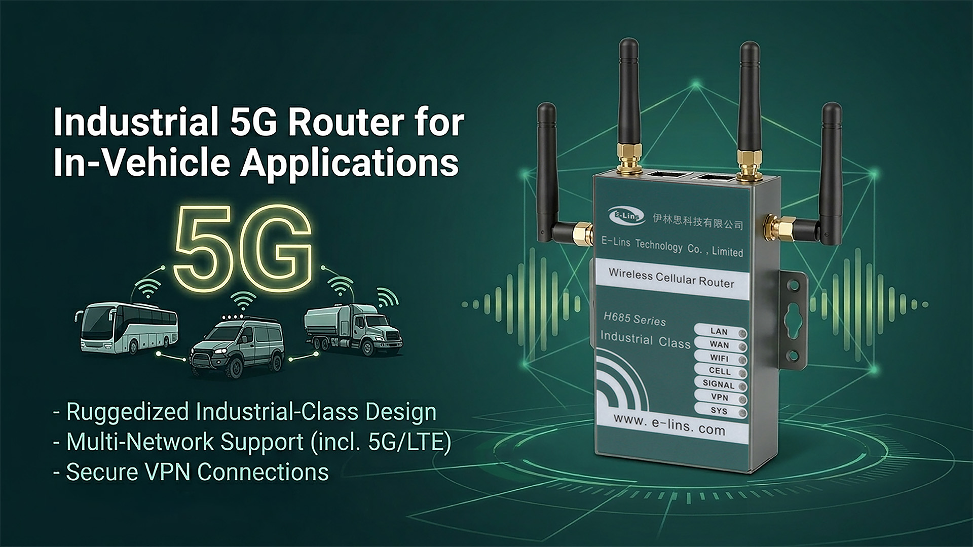 Industrial 5G Router for In-Vehicle Applications
