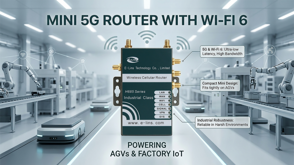 Mini 5G Router with Wi-Fi 6 for AGV & Factory IoT